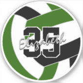 Sticker couleurs de l'équipe de volley-ball noir (Devant)