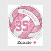 Sticker couleurs de l'équipe de volley-ball rose (Feuille)
