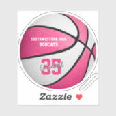 Sticker Couleurs de l'équipe féminine de basket-ball rose  (Feuille)