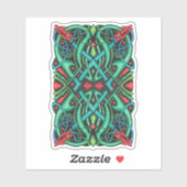 Sticker Couleurs de ton de noeud de bijou de dragon celtiq (Feuille)