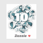 Sticker Couleurs d'équipe turquoises basket-ball enfants s (Feuille)