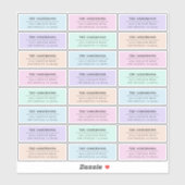 Sticker Couleurs douces modernes transparentes Adresse de  (Feuille)