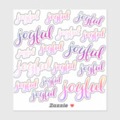 Sticker Couleurs joyeuses rose script girly vacances (Feuille)
