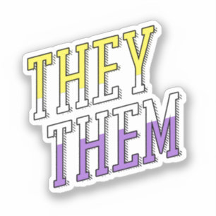 Sticker Couleurs non binaires Ils Elles