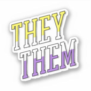 Sticker Couleurs non binaires Ils Elles