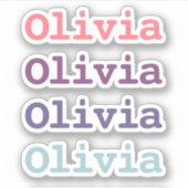 Sticker Couleurs pourpres Dégradées Nom des enfants Coupé (Devant)