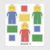 Sticker Couleurs primaires Jouet Construire des briques et (Feuille)