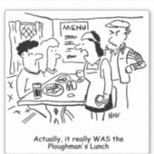 Sticker Country Pub Plowman's Lunch Cartoon. (Devant)