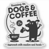 Sticker Coup sur Chiens et Café Die-Cut (Devant)