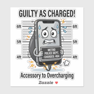 Sticker Coupable comme accusé – Pun amusant sur le télépho