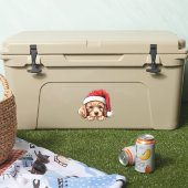Sticker coupe-baise de caniche de Noël festif (Glacière)