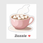 Sticker Coupe chaude de cacao de la Saint-Valentin (Feuille)