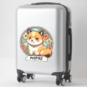 Sticker Coupe Cute Shiba Inu (Sur valise)