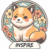 Sticker Coupe Cute Shiba Inu (Devant)