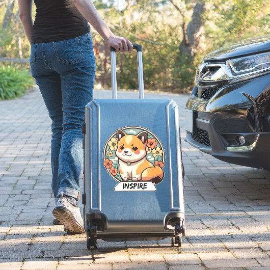 Sticker Coupe Cute Shiba Inu (Valise Insitu)
