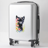 Sticker Coupe d'aquarelle Black Baby Wolf (Sur valise)