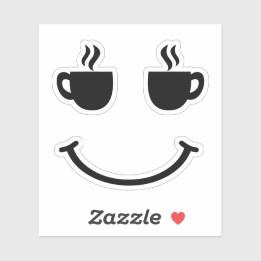 Sticker Coupe de café sourire (Feuille)
