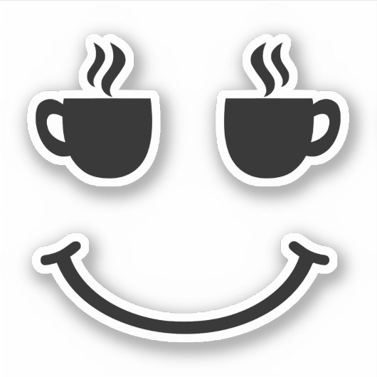 Sticker Coupe de café sourire (Devant)