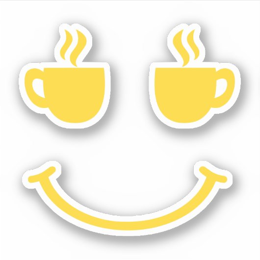 Sticker Coupe de café sourire (Devant)