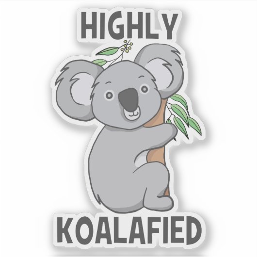 Sticker Coupe de Contour Koala hautement Koalafied (Devant)