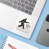 Sticker Coupe de Contour Sasquatch Gone (Ordinateur portable avec iPhone)