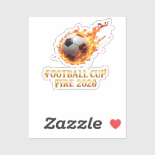 Sticker Coupe de Football Feu Coupe du Monde 2026 Ballon d