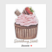 Sticker Coupe De Fraise Cute À L'Aquarelle (Feuille)