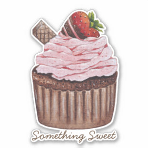Sticker Coupe De Fraise Cute À L'Aquarelle