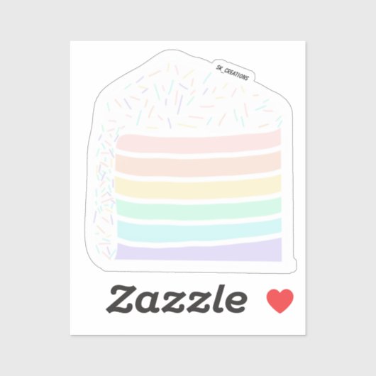Sticker Coupe de gâteau Rainbow Pastel (Feuille)