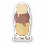 Sticker Coupe de glace à deux boules (Devant)