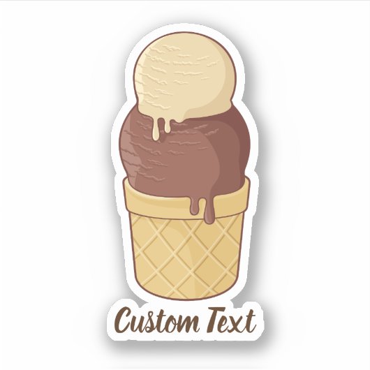 Sticker Coupe de glace à deux boules (Devant)