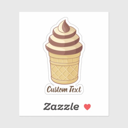 Sticker Coupe de glace deux saveurs (Feuille)