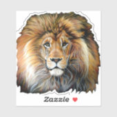 Sticker Coupe de l'autocollant de lion gras (Feuille)