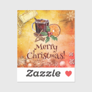 Sticker Coupe de Noël Orange Holly Berry Cinnamon Salutati