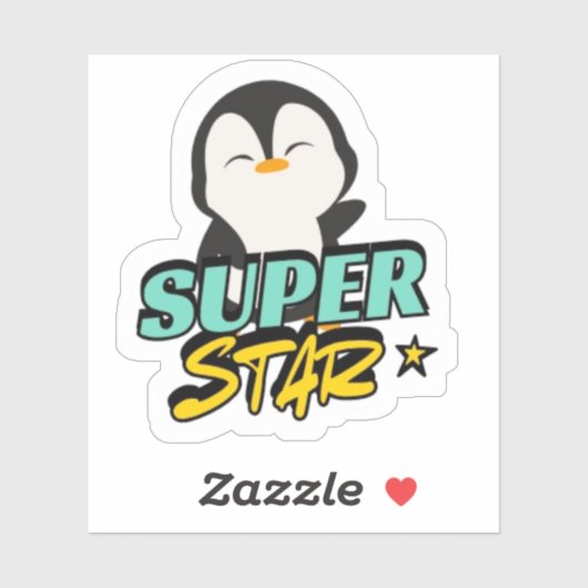 Sticker Coupe de pingouin mignon (Feuille)
