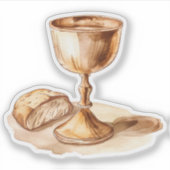 Sticker Coupe de vin communion et vinyle de pain (Devant)