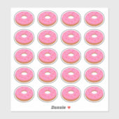 Sticker Coupe graphique de beigne glacée rose (Feuille)