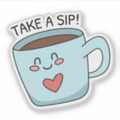 Sticker Coupe mignonne dessin d'amour (Devant)