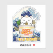 Sticker Coupe Noodle Ramen Chat (Feuille)
