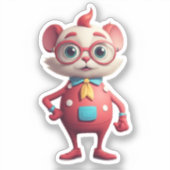 Sticker Coupe Personnalisé De Caractère Quirky (Recto)