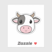 Sticker Coupe Personnalisé Vache Cute (Feuille)