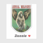 Sticker Coupe Personnalisé vintage Monkey Volant (Feuille)