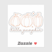 Sticker Coupe personnalisée du contour Citrouille Hello (Feuille)