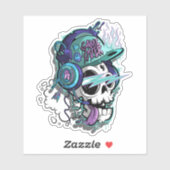 Sticker Coupe personnalisée du jeu sur le crâne (Feuille)