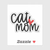 Sticker Coupe personnalisée pour maman chat mignonne (Feuille)
