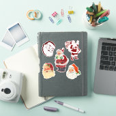 Sticker Coupe personnalisée Retro Santa Claus Pack de Noël (Couverture iPad)