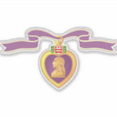 Sticker Coupe sur mesure simple "COEUR PURPLE" Vinyl (Devant)