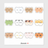 Sticker Couple animal mignon (Feuille)
