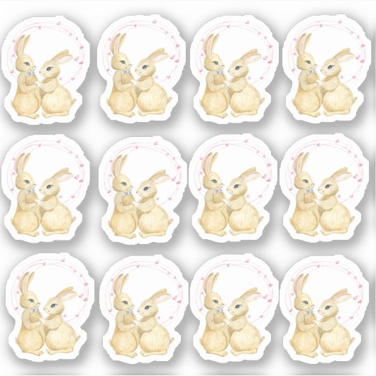 Sticker Couple Bunny de Pâques (Devant)