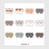 Sticker Couple chat mignon (Feuille)